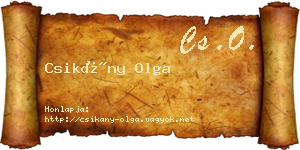 Csikány Olga névjegykártya