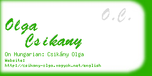 olga csikany business card
